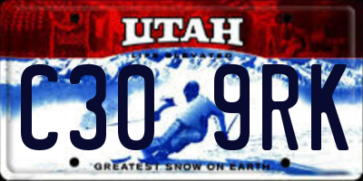 UT license plate C309RK