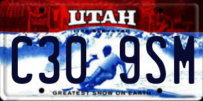 UT license plate C309SM