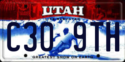 UT license plate C309TH