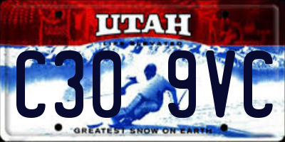 UT license plate C309VC