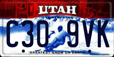 UT license plate C309VK
