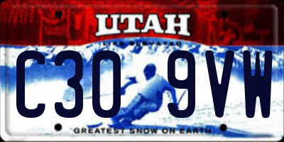 UT license plate C309VW