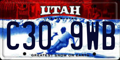 UT license plate C309WB