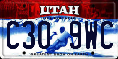 UT license plate C309WC
