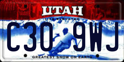UT license plate C309WJ