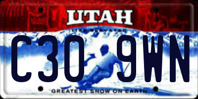 UT license plate C309WN