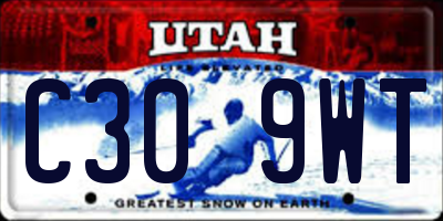 UT license plate C309WT