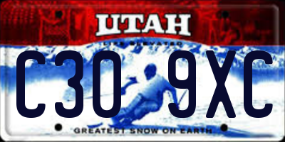 UT license plate C309XC