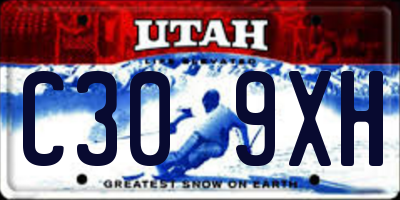 UT license plate C309XH