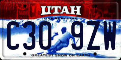 UT license plate C309ZW