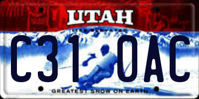 UT license plate C310AC