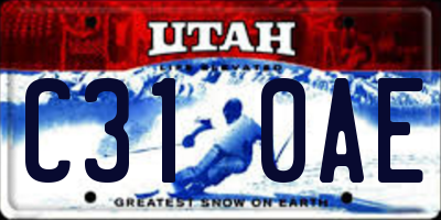 UT license plate C310AE