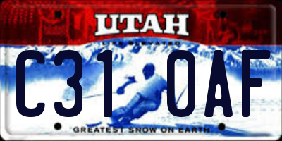 UT license plate C310AF