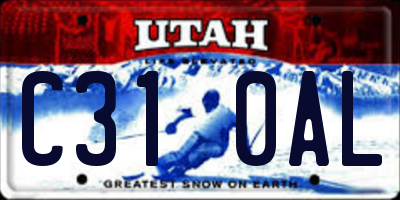 UT license plate C310AL