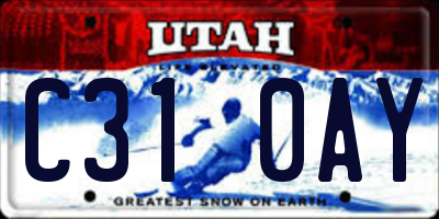 UT license plate C310AY
