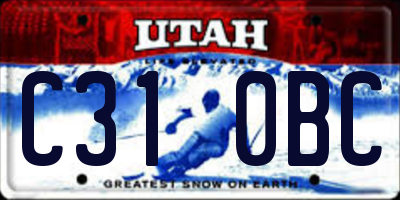 UT license plate C310BC