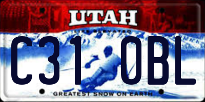 UT license plate C310BL