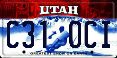 UT license plate C310CI