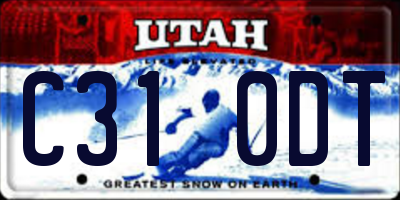 UT license plate C310DT