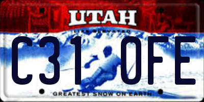UT license plate C310FE