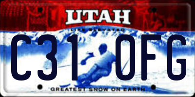 UT license plate C310FG