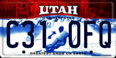 UT license plate C310FQ