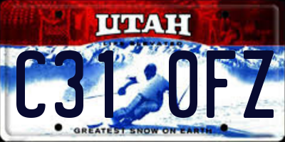 UT license plate C310FZ