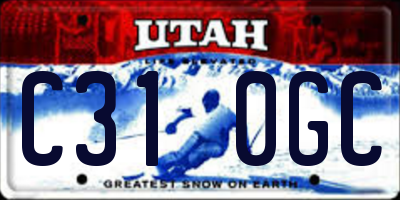 UT license plate C310GC