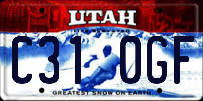 UT license plate C310GF