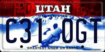 UT license plate C310GT