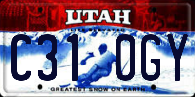 UT license plate C310GY