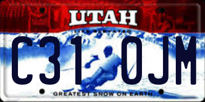UT license plate C310JM