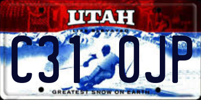 UT license plate C310JP