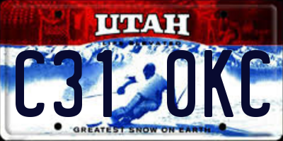 UT license plate C310KC