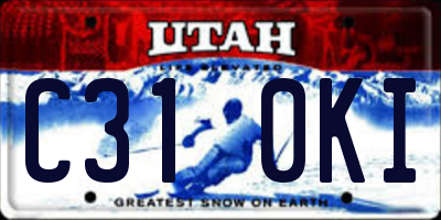 UT license plate C310KI