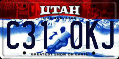 UT license plate C310KJ