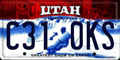 UT license plate C310KS