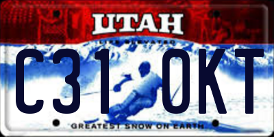 UT license plate C310KT