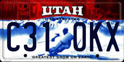 UT license plate C310KX