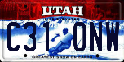 UT license plate C310NW
