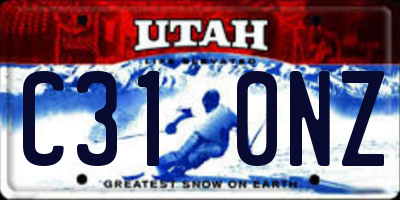 UT license plate C310NZ
