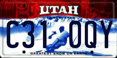 UT license plate C310QY