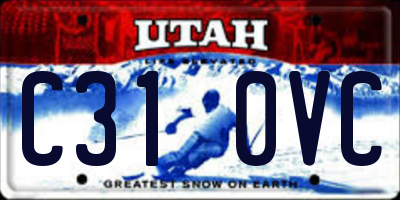 UT license plate C310VC