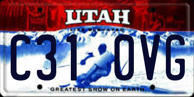 UT license plate C310VG