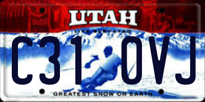 UT license plate C310VJ
