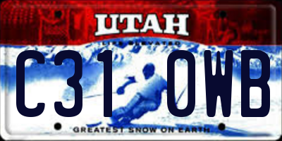 UT license plate C310WB