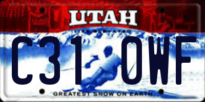UT license plate C310WF