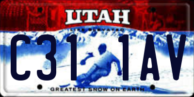 UT license plate C311AV