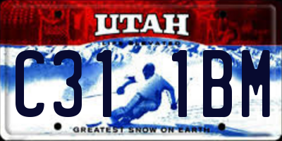 UT license plate C311BM