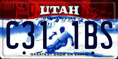 UT license plate C311BS